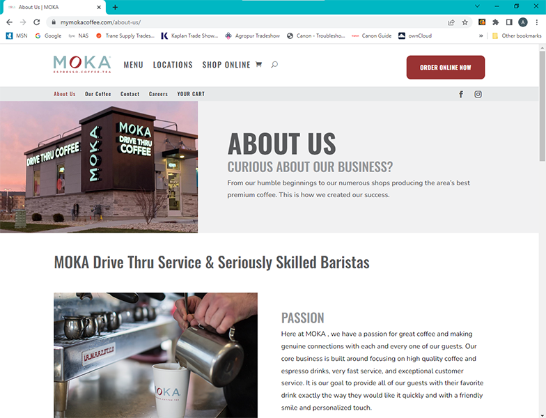 Moka Website About Us Page