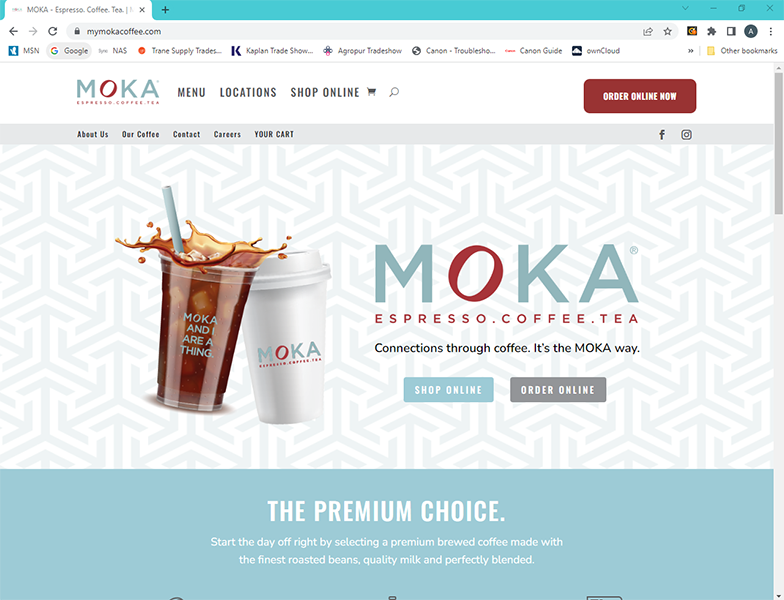 Moka Website Home Page